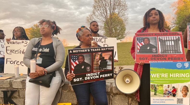 Matthew Williams' mother and sisters held a demonstration in Atlanta ahead of the one-year anniversary of his death.