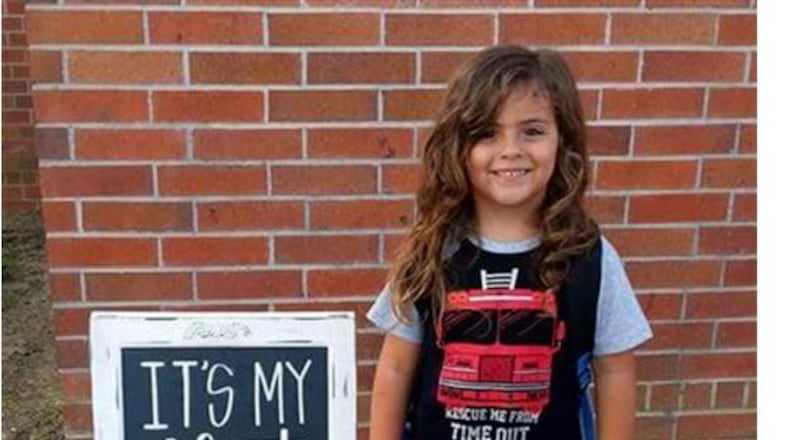 This little boy could not start school in Texas because his long hair violated dress code. (AJC File.)
