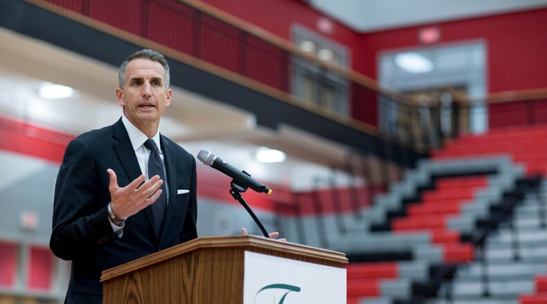 Fulton County Schools Superintendent Jeff Rose speaks during a public meeting and discussion on school safety at Banneker High School on March 6 in College Park, Ga. BRANDEN CAMP/SPECIAL