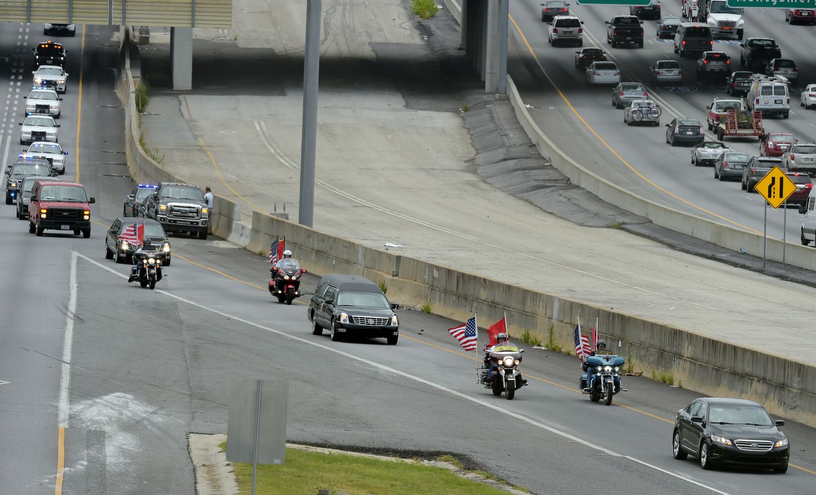 Motorcade for Lance Cpl. Skip Wells
