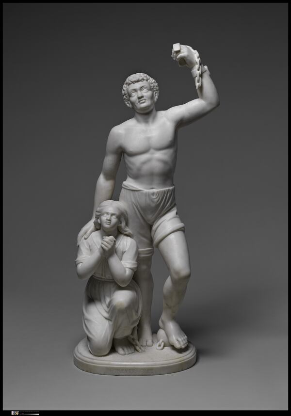 "Forever Free" (1867), a Carrara marble sculpture by Edmonia Lewis. (Courtesy of the Georgia Museum of Art and Howard University Gallery of Art/Metropolitan Museum of Art)