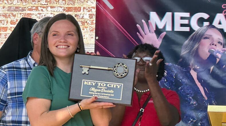 Megan Danielle, top 3 on "American Idol," received the key to the city at Douglasville on May 16, 2023. RODNEY HO/rho@ajc.com