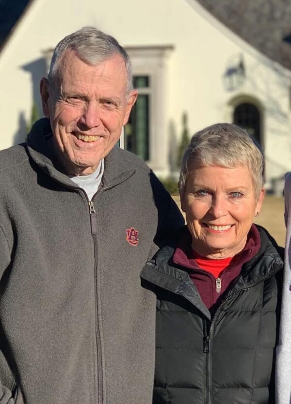 Jane Sparks, the victim of a brutal dog attack earlier this month, is shown with her late husband Terry, a longtime high school coach in DeKalb County. (Courtesy)