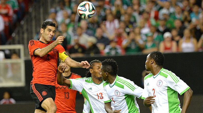 The Nigerian soccer team faced Mexico during an international friendly match March 2014 at the Georgia Dome in Atlanta.