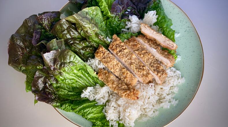 Honey Nut Cheerios crumbs make a delicious sweet and savory breading for your weeknight chicken.
Kellie Hynes for The Atlanta Journal-Constitution