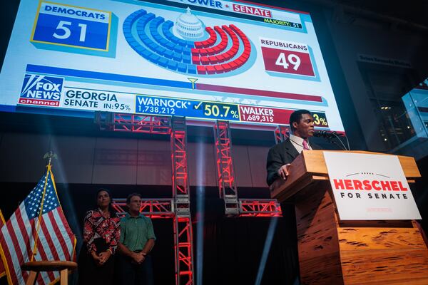 Many high-profile Republicans stayed on the sidelines instead of running against Herschel Walker in the GOP's U.S. Senate primary in 2022. That would likely change if Walker made another Senate run in 2026, with Gov. Brian Kemp, former U.S. Sen. Kelly Loeffler and former U.S. Rep. Doug Collins all considered potential candidates. (Arvin Temkar / arvin.temkar@ajc.com)
