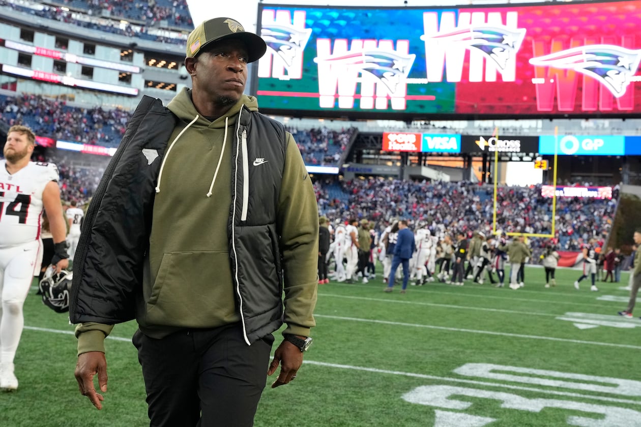 The Falcons played better than they have in awhile in a 24-23 loss to the Patriots, but it still ended in a third straight loss. At 3-5, the playoffs become less and less likely, and opportunities to get easier wins earlier in the year loom larger. (Robert F. Bukaty/AP)