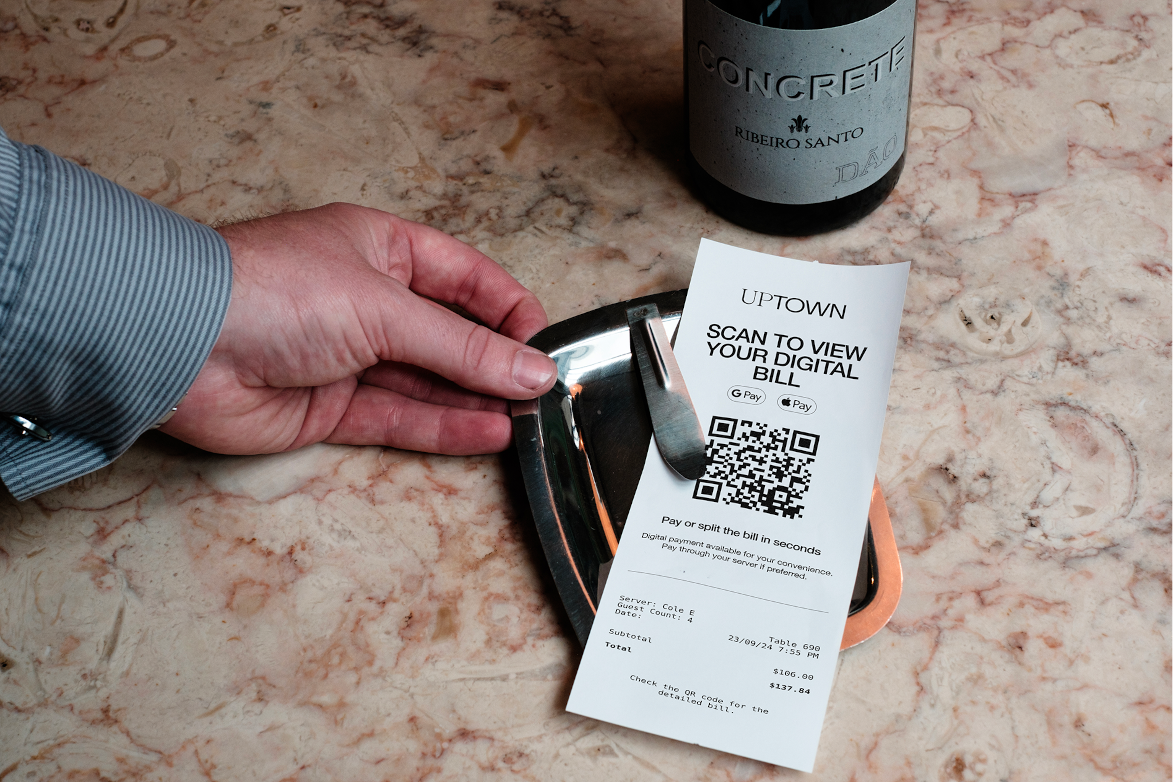 A mock-up of a QR code bill using the payments platform. (Courtesy of sunday)