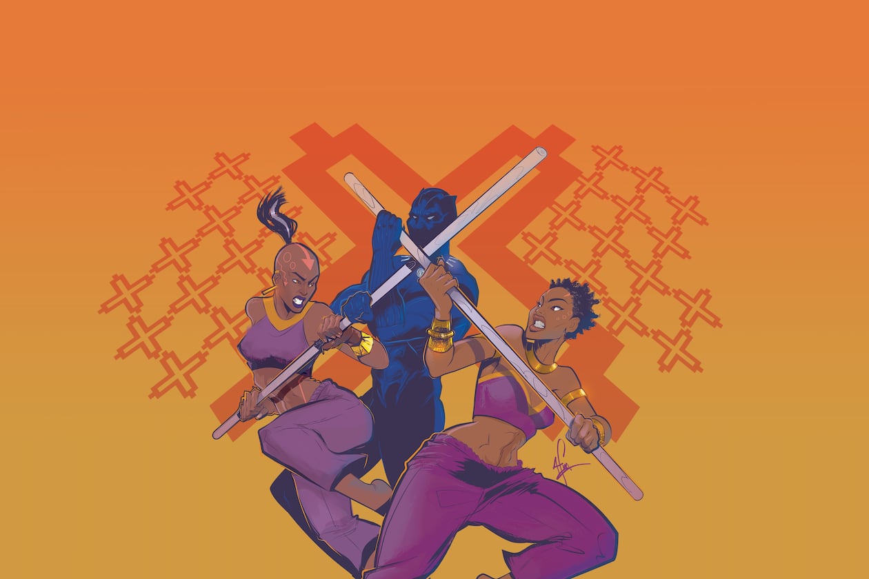 Richardson was asked to illustrate the cover for Black Panther: World of Wakanda, released in 2016.