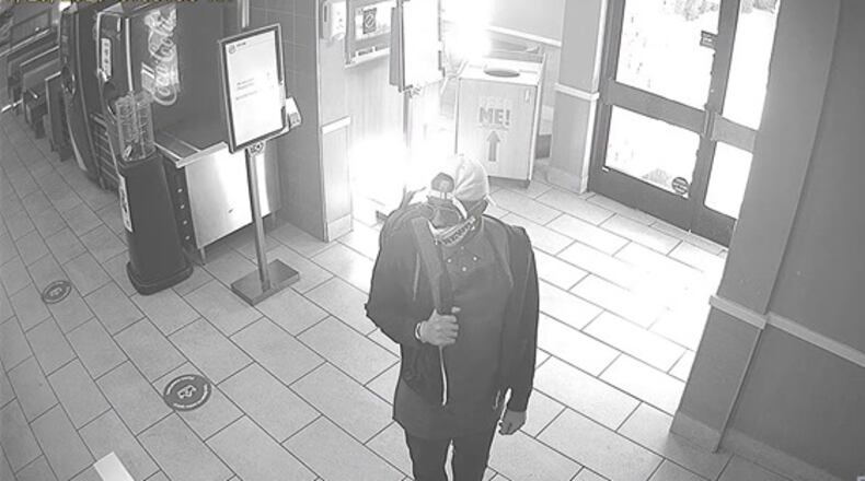 A man stole $72 during an armed robbery at a southwest Atlanta Burger King on Sunday evening before riding away on a bicycle.