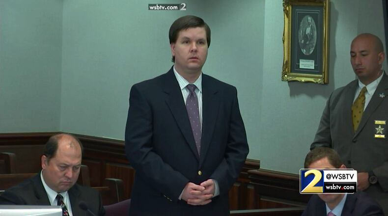 Justin Ross Harris tells the judge that he waives his right to testify at his murder trial at the Glynn County Courthouse in Brunswick, Ga., on Friday, Nov. 4, 2016. (screen capture via WSB-TV)