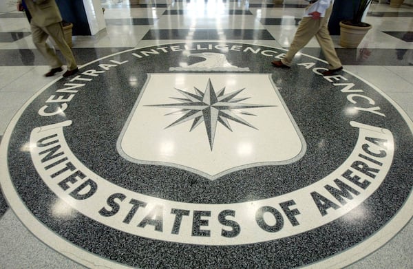 The CIA symbol is shown on the floor of CIA Headquarters, July 9, 2004, at CIA headquarters in Langley, Virginia. (Mark Wilson/Getty Images)