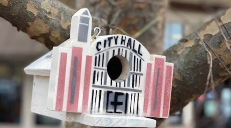 During Suwanee’s “Art on a Limb” program two pieces of art are hidden daily throughout the month. Those who find an art piece can keep it. (Courtesy City of Suwanee)