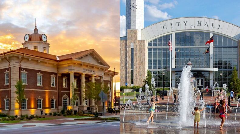 The mayors of Sugar Hill and Suwanee, two Gwinnett cities that border one another, were inducted into the Georgia Municipal Association's Hall of Fame. (Courtesy City of Sugar Hill and City of Suwanee)