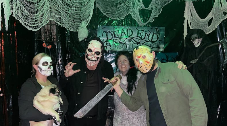 Kelly Blanchette, her husband Grayson Blanchette, Gerry Cardillo and Adam Blanchette still enjoy participating in the family fright fest. 
(Courtesy of Bristol Kirsch)
