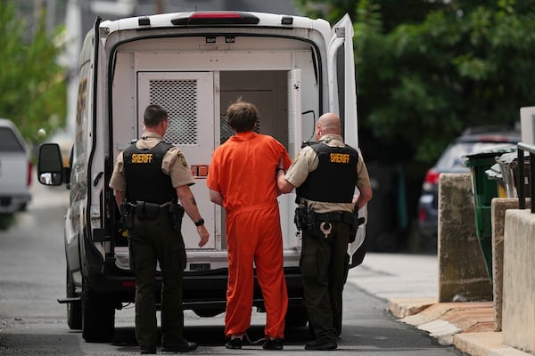 Sexual assault suspect Ian Cleary departs from the Adams County Court House in Gettysburg, Pa., Thursday, July 17, 2025. (AP Photo/Matt Rourke)