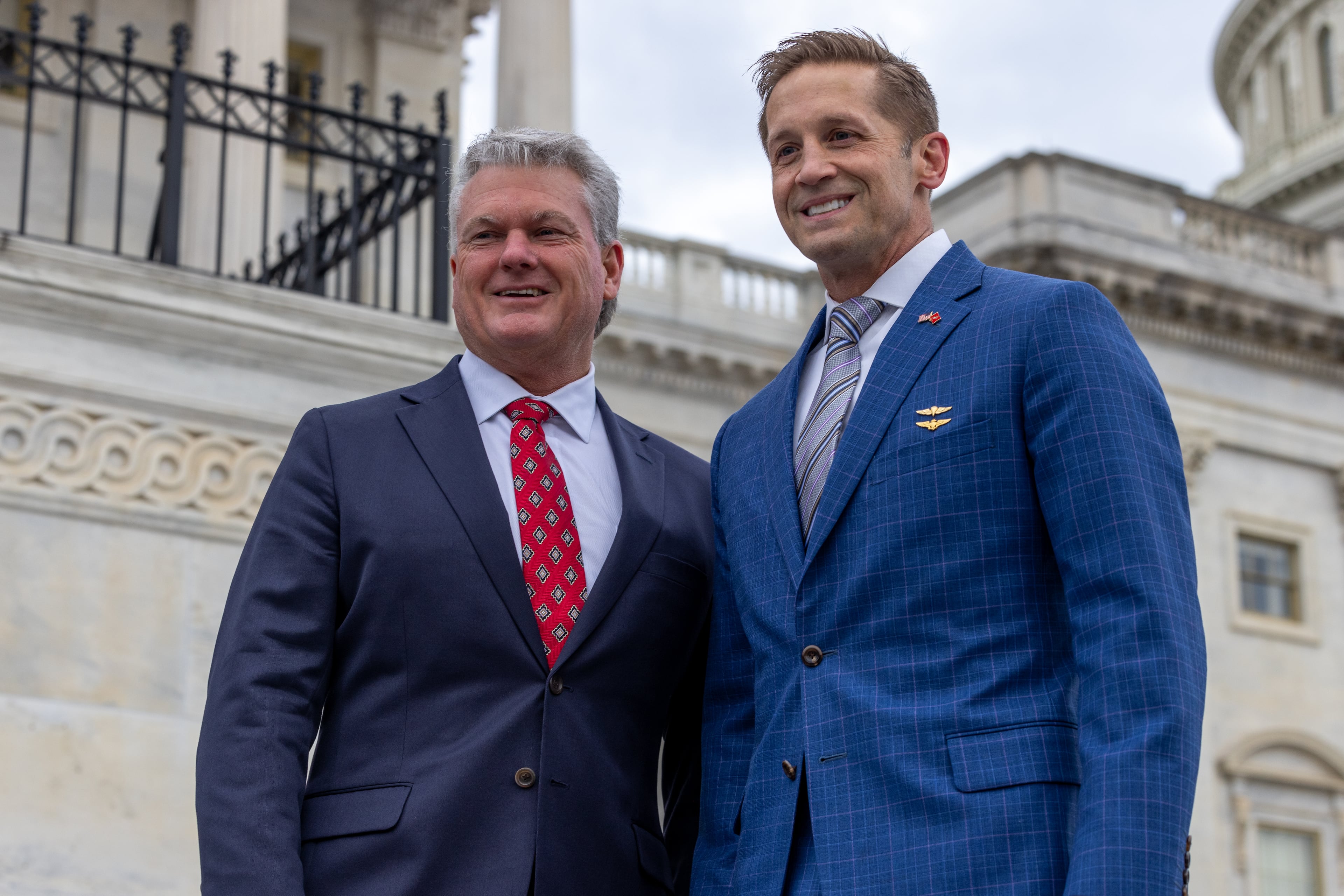 In November of 2022, newly elected members of Congress Mike Collins (left), R-Jackson, and Rich McCormick, R-Suwanee, posed for photos outside of the U.S. Capitol in Washington.