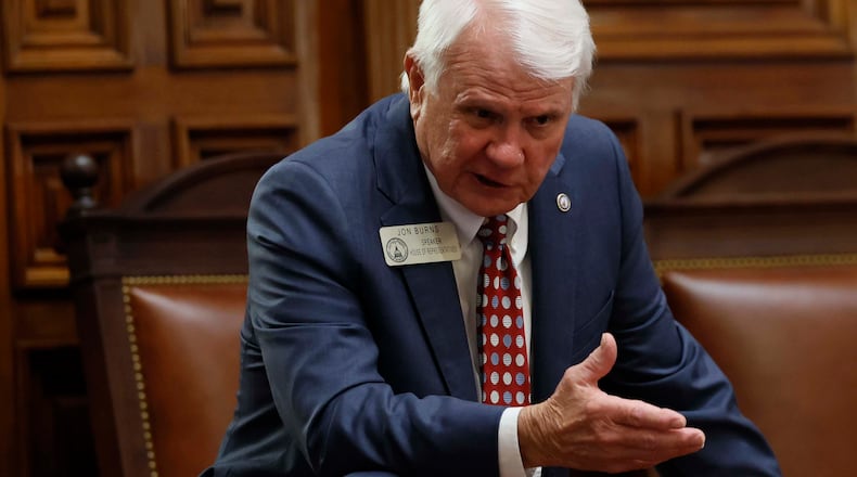 House Speaker Jon Burns, R-Newington, is seen in the morning hours during the fifth day of a special legislative session at the Capitol in Atlanta on Tuesday, June 23, 2026. (Miguel Martinez/AJC)