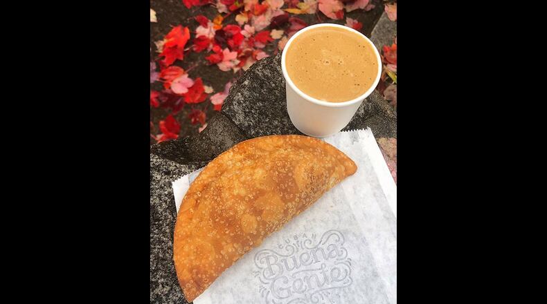Empanada and colada from Buena Gente.