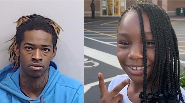 Atlanta police announced the arrest of Deshon Collins (left), who faces a murder charge in a shooting that killed 7-year-old Ava Phillips.