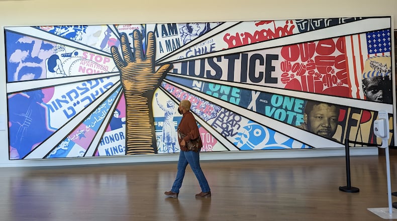 Playwright Nikki Toombs at the National Center for Civil and Human Rights in Atlanta.