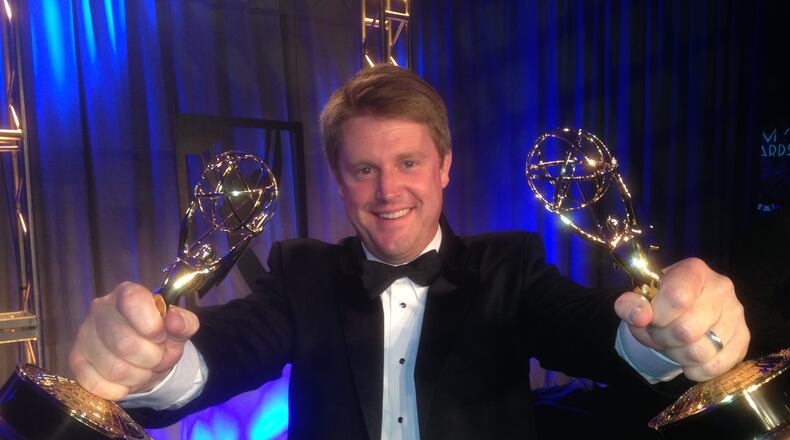 Adam Murphy's two Emmys from this past Saturday night. CREDIT: Courtesy of Adam Murphy