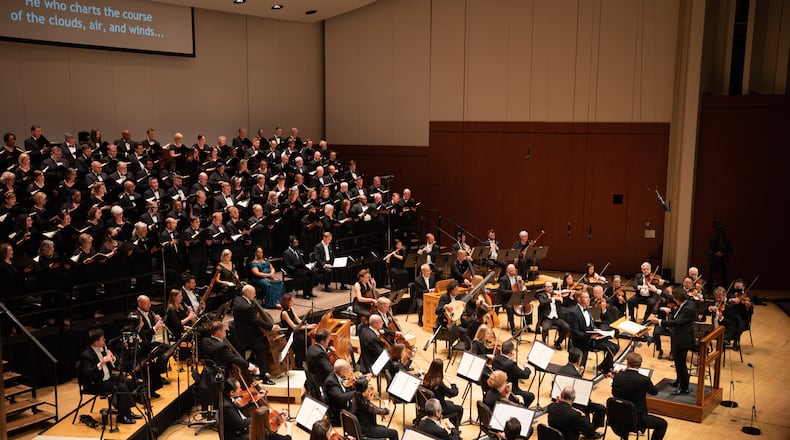 The Atlanta Symphony Orchestra and Chorus, led by Nathalie Stutzmann, perform "St. Matthew Passion." (Photo by Rand Lines)