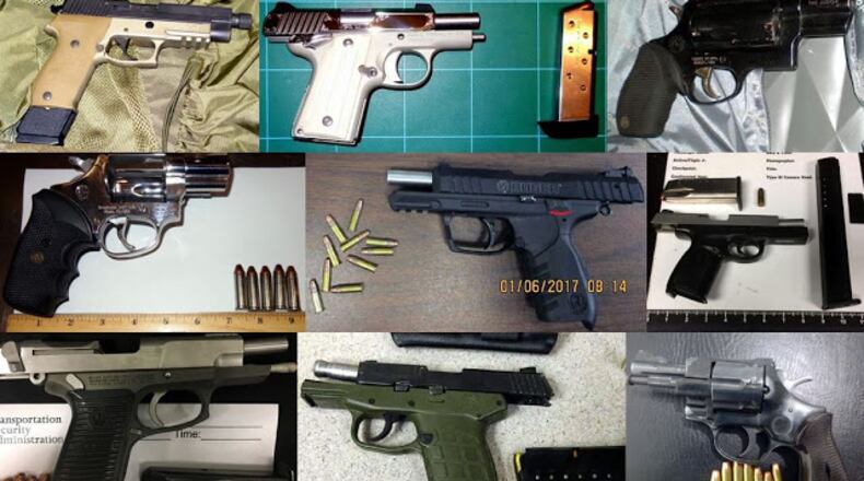 Guns caught recently at TSA checkpoints. Source: TSA