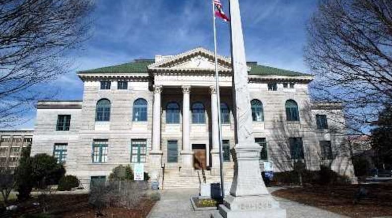A view of the south side of the historic courthouse in downtown Decatur in 2004. (KEITH HADLEY/AJC file)
