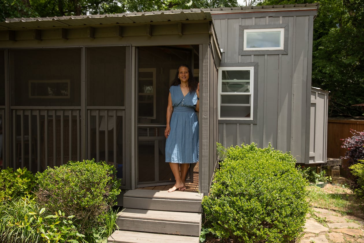 Cabbagetown resident Nadia Giordani rents a tiny home in her backyard. She'll soon open the booking window for the 2026 FIFA World Cup. (Riley Bunch/AJC)