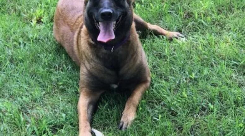 Roux, a 3-year-old Belgian Malinois, woke her owner Jeff LeCates with “frantic and unusual barks” Saturday night, according to a Franklin Fire Department news release.