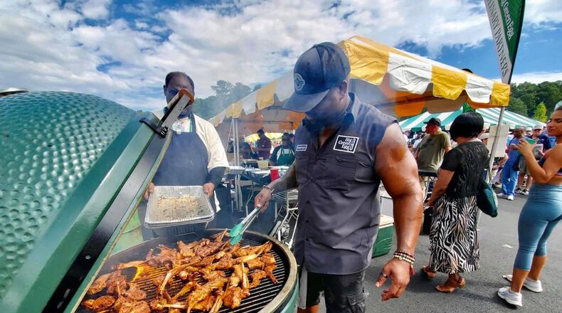 Chef David Rose, a Big Green Egg Ambassador, grilling at an event. COURTESY OF CHEF DAVID ROSE