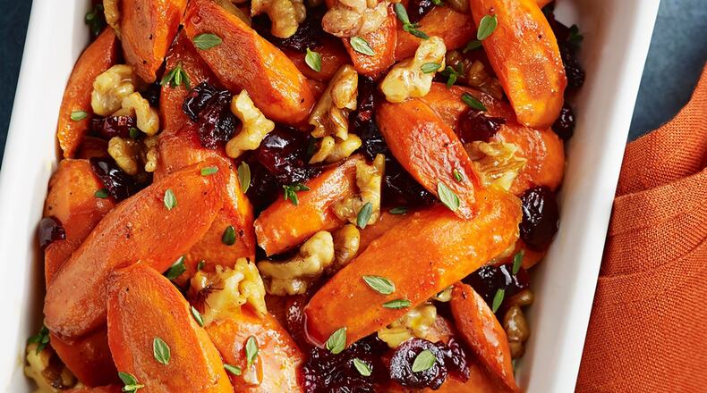 Thursday’s Pomegranate Glazed Carrots is a new twist on a side dish favorite. Contributed by the California Walnut Board