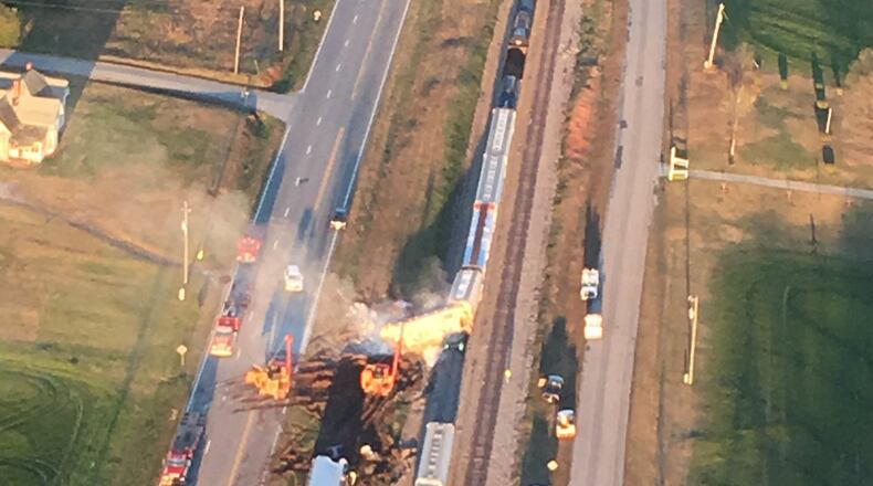 A train derailment blocked a Barrow County intersection Monday. (Credit: Channel 2 Action News)