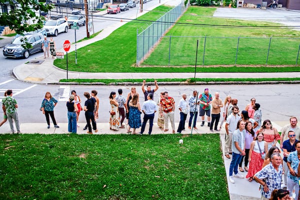 From the moment attendees arrive at Dad's Garage in the Old 4th Ward, the immersive audience experience  essentially begins — with "Murder on Vavianna island" performers even on the lawn and in the lobby, which has been transformed to a marina.