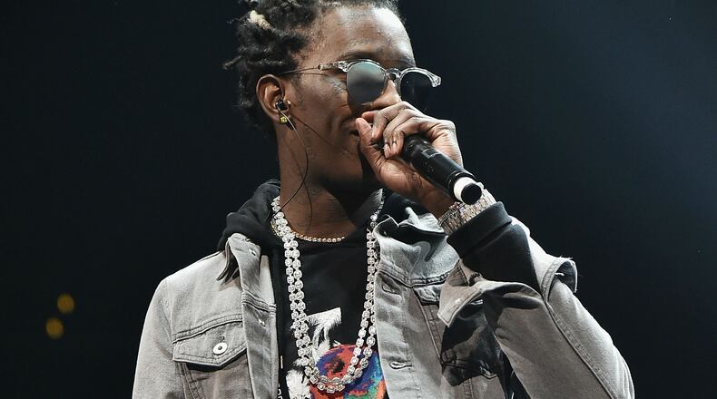 Rapper Young Thug, shown here performing last year at Barclays Center  in New York City, was arrested in DeKalb County over the weekend.