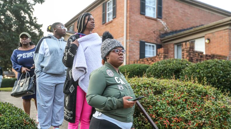 Deonna Bray (right) and her family searched for her 1-year-old son, Blaise Barnett, for more than 36 hours before he was found safe Thursday afternoon. Bray said he was strapped into the family's Ford Explorer when someone drove off with the vehicle early Wednesday morning.