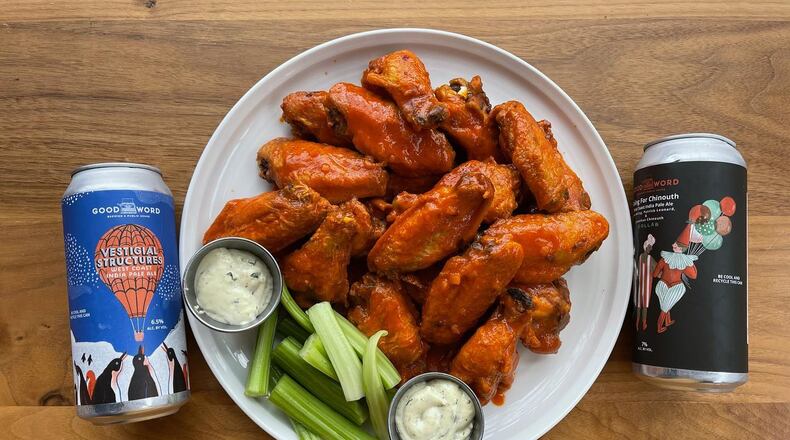 Wings and beer are part of Good Word Brewing's Superb Owl special. Courtesy of Good Word Brewing