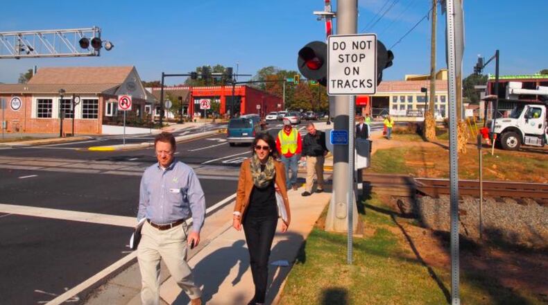 Duluth citizens participating in an Atlanta Regional Commission program to evaluate walking and biking in the city. Courtesy City of Duluth