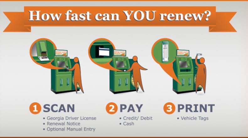 Around Cobb County, there are seven kiosks to help residents renew their motor vehicle tags more quickly. (Courtesy of Cobb County)