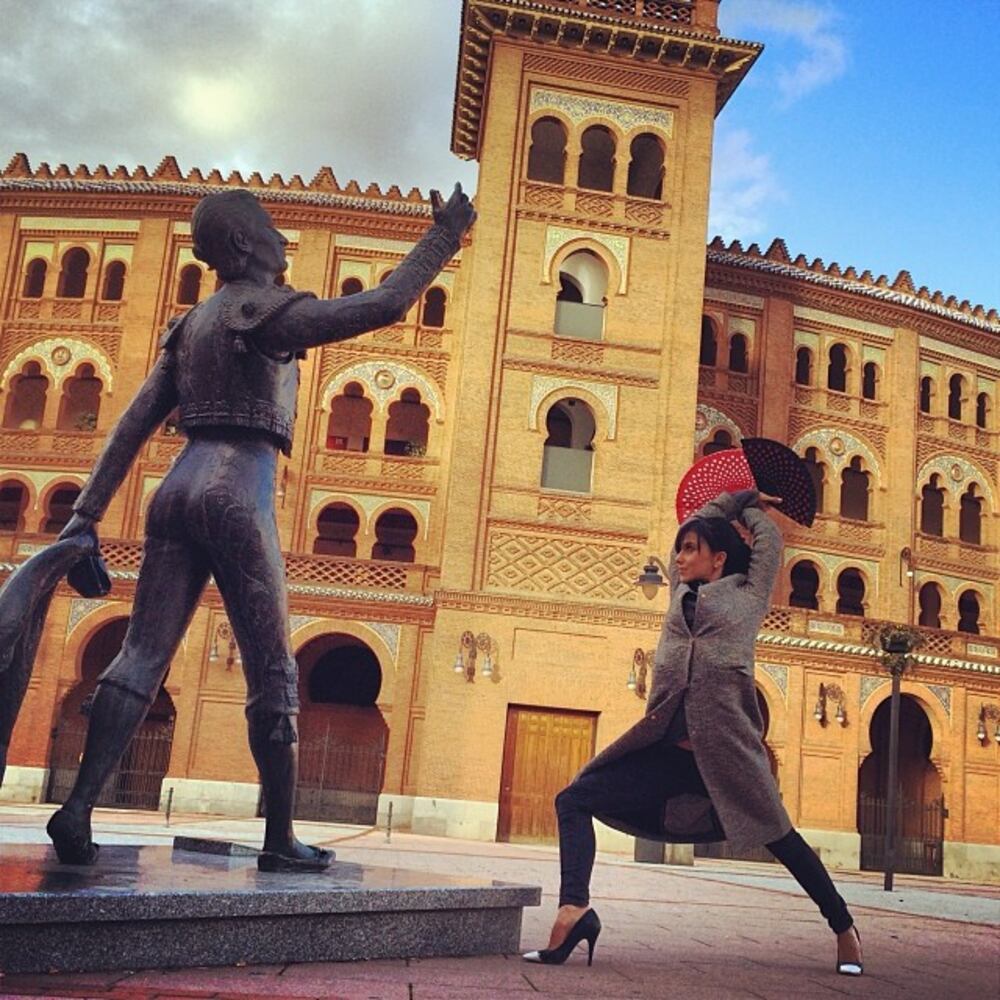 Feb. 16, 2014: Hoping one day we will all just dance with the bulls #hilariaypd #yogapostureoftheday (warrior 1)