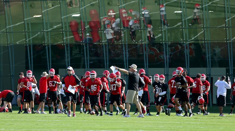 Georgia's multi-million dollar indoor practice facility will be built alongside Butts-Mehre Heritage Hall (background).