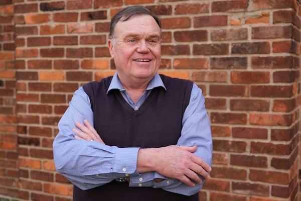 Michael Montgomery poses at his home in Huntington Woods, Mich., Friday, April 18, 2025. (AP Photo/Paul Sancya)