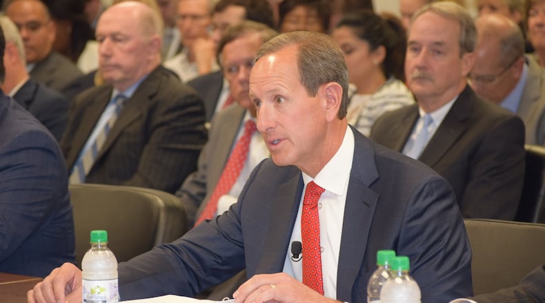 Georgia Power CEO Paul Bowers spoke at a recent Georgia Public Service Commission hearing, urging continuation of the company’s nuclear expansion at Plant Vogtle. Photo courtesy of Bill Edge at PSC.