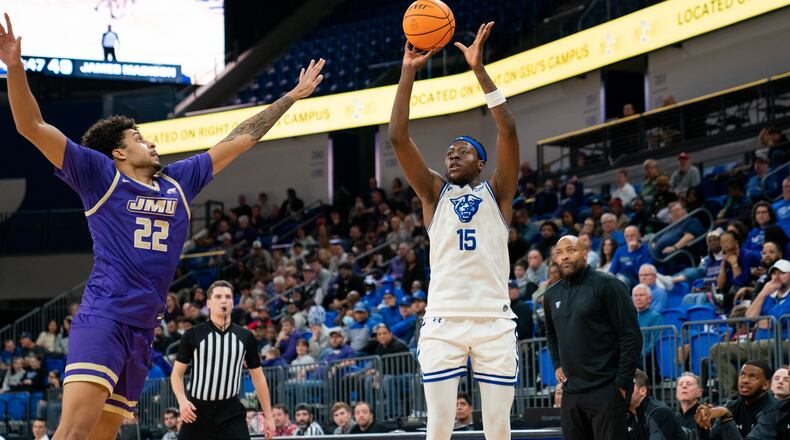 Ja'Heim Hudson scored 15 points for the Panthers. File photo