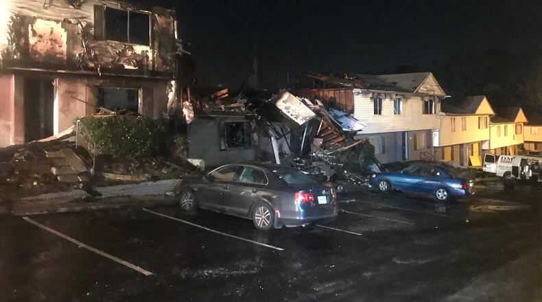 More than 30 people were displaced in south Fulton County after an apartment complex fire.