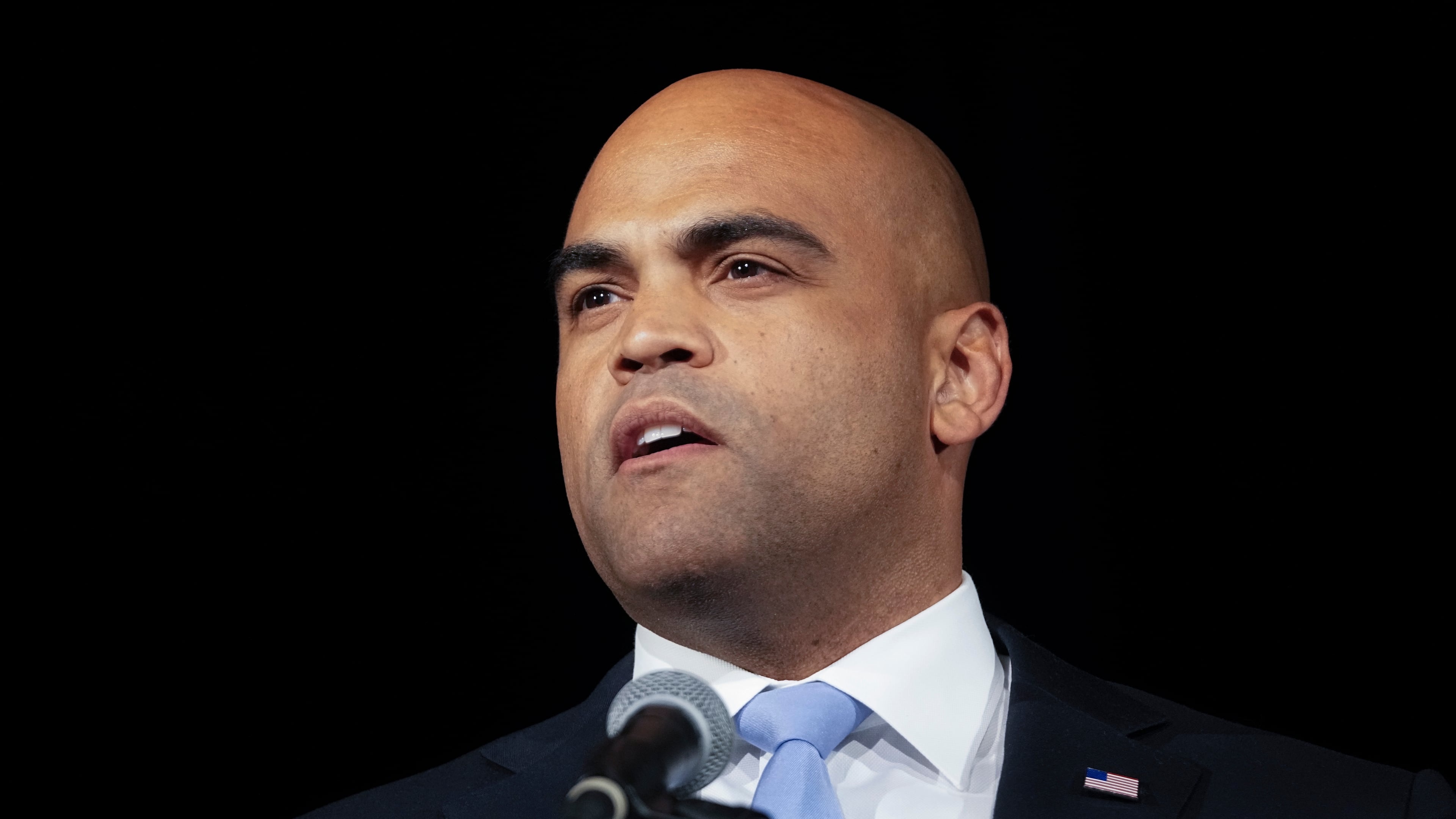 FILE - Texas Democratic Senate candidate Rep. Colin Allred, D-Texas, speaks during a watch party on election night, Tuesday, Nov. 5, 2024, in Dallas. (AP Photo/Tony Gutierrez, file)