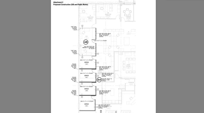 Johns Creek recently approved a contract  to construct improvements to the Public Works and GIS work area on the third floor. (Courtesy City of Johns Creek)