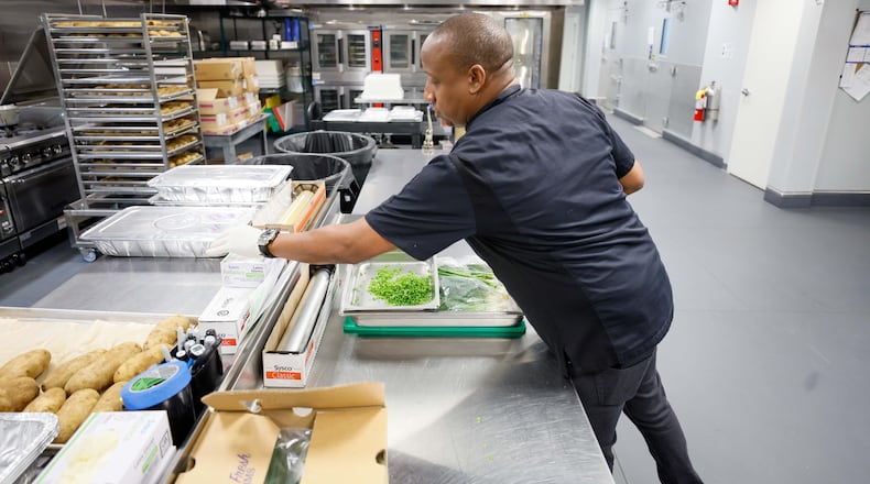 Chef Chris Kelly will cook 150 turkeys for Thanksgiving Day dinner for Meals On Wheels Atlanta, a nonprofit organization that delivers meals to homebound clients age 60 and older in Fulton County.
(Miguel Martinez / AJC)