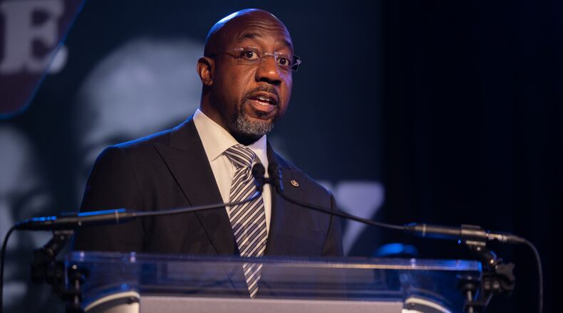 U.S. Sen. Raphael Warnock faced only nominal competition in winning Tuesday's Democratic primary. He will face Republican Herschel Walker in November's general election. (Nathan Posner for the Atlanta Journal-Constitution)